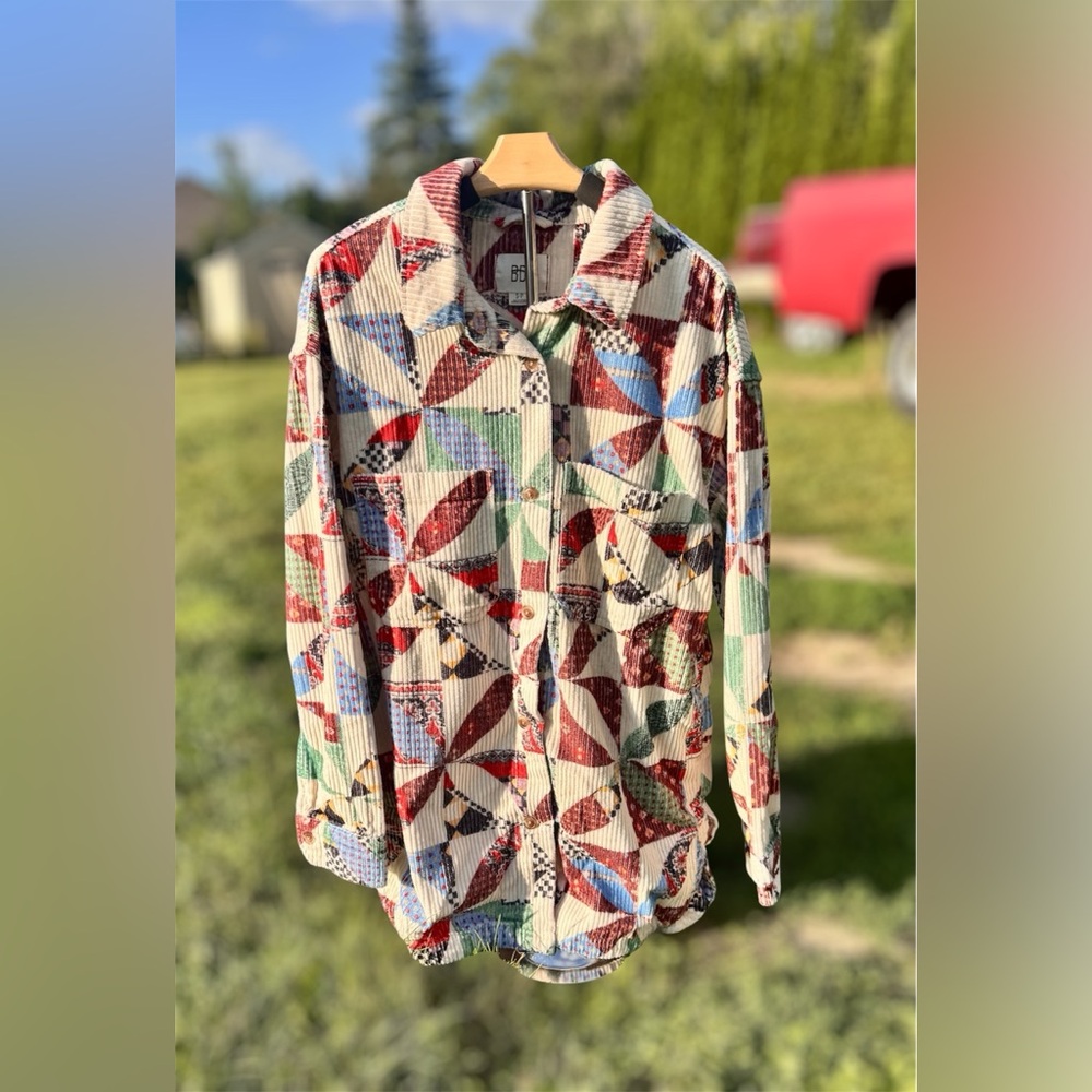 BDG Urban Outfitters Serena Corduroy Patchwork Shirt Jacket